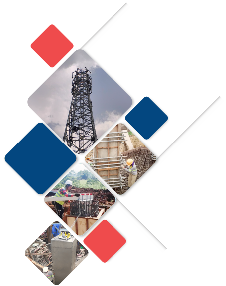 Illustration of a telecommunications cell site and tower